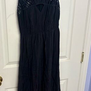 Black silk maxi dress